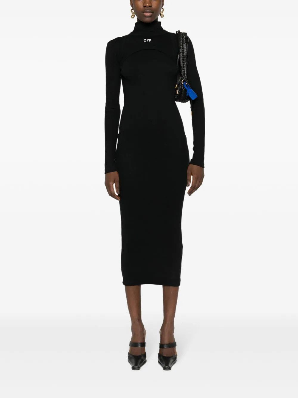 Off-White o1y1125 Midi Dress in Black Size XL / US 12-14 / IT 48-50 - 5 Thumbnail