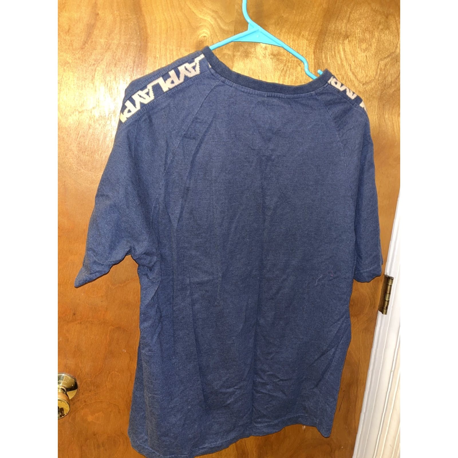 Vintage Play Cloths Mens XL T-Shirt Blue Logo Sleeve Stripes Cotton Jersey Short Sleeve Regular Fit Men Spring Summer Fall Winter Size US XL / EU 56 / 4 - 3 Thumbnail