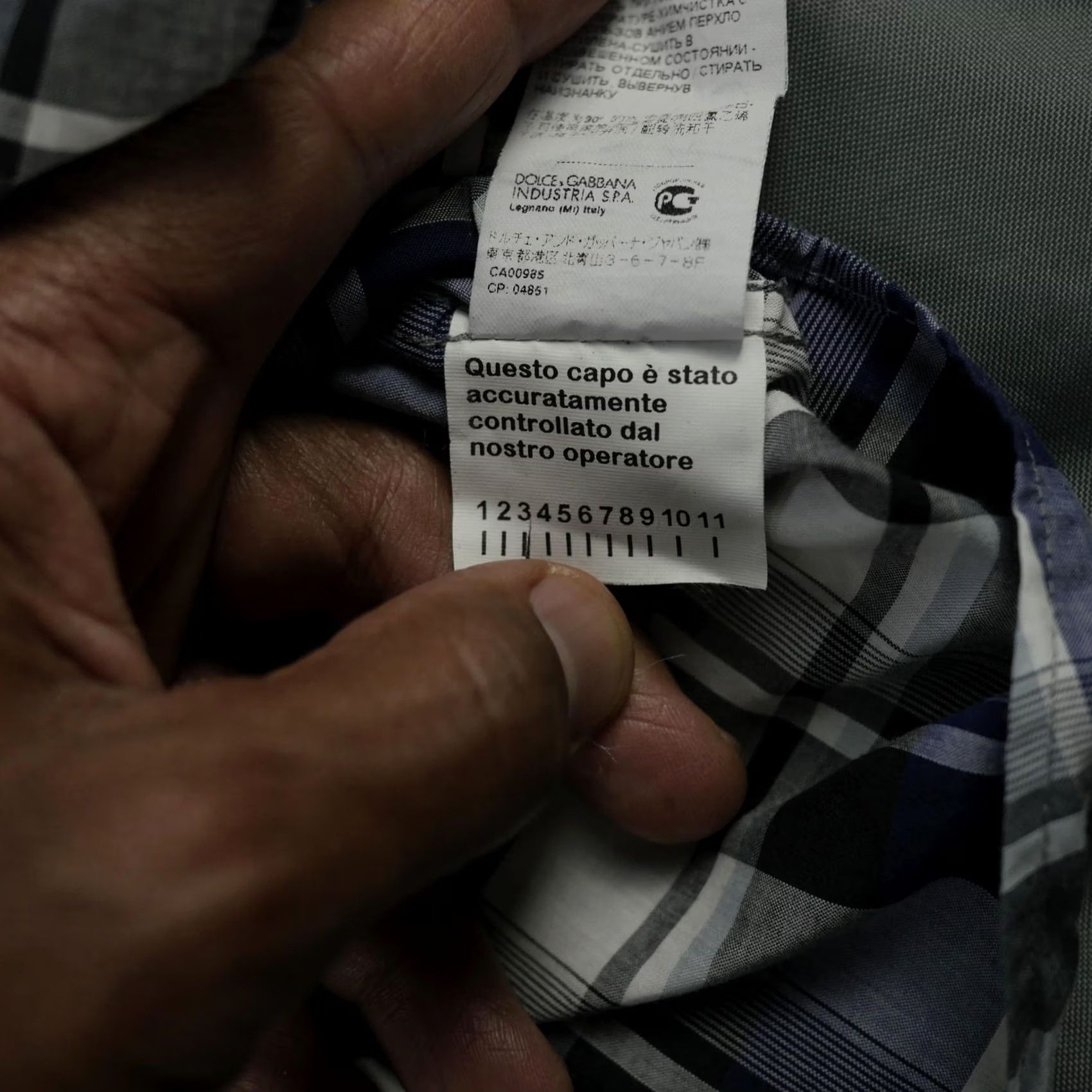 Dolce & Gabbana Dolce & Gabbana Button-Up Shirt Mens Plaid Blue Cotton 100% Button Front Chest Pockets Made in Italy Size US M / EU 48-50 / 2 - 7 Thumbnail