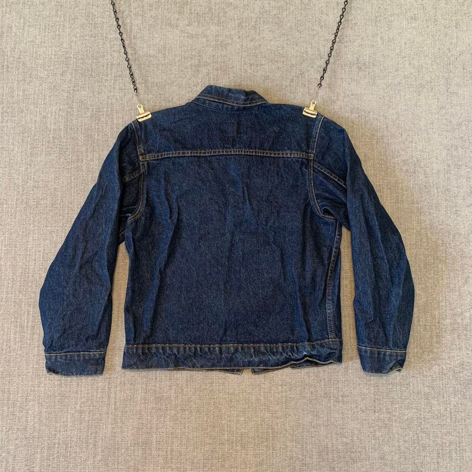 Other Vintage 90s Plain Pockets dark blue denim jacket Size M / US 6-8 / IT 42-44 - 3 Thumbnail