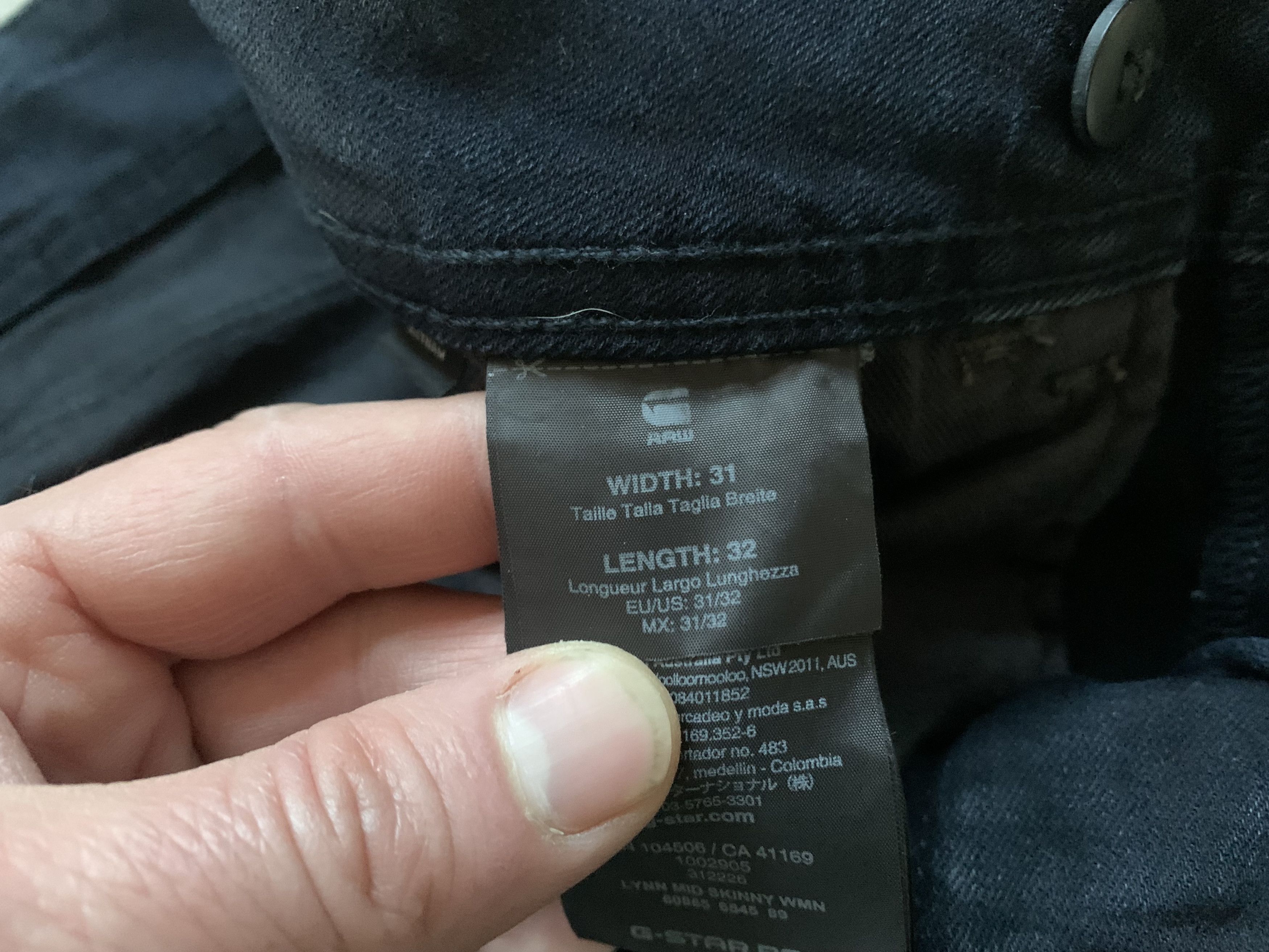 Denime G-Star RAW Lynn Mid Skinny Black Jeans Size 31" - 10 Thumbnail
