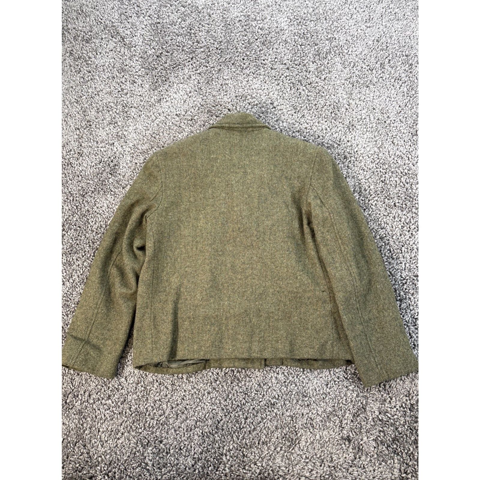 Ralph Lauren VINTAGE Lauren Ralph Lauren Blazer Womens 8 Herringbone Wool Zipper Green Lined Pockets Jacket Size M / US 6-8 / IT 42-44 - 6 Thumbnail