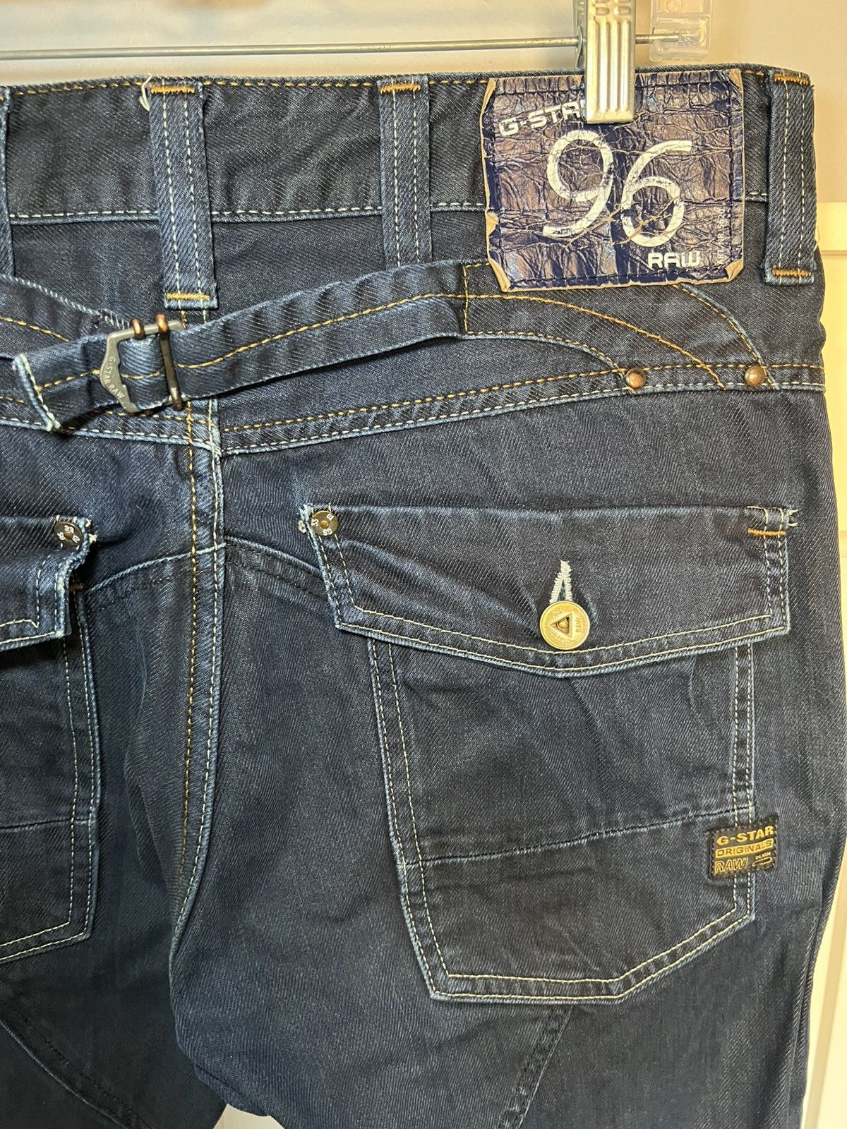 G-Star Vintage G-Star Raw biker knee back buckle straight leg jeans Size US 34 / EU 50 - 7 Thumbnail