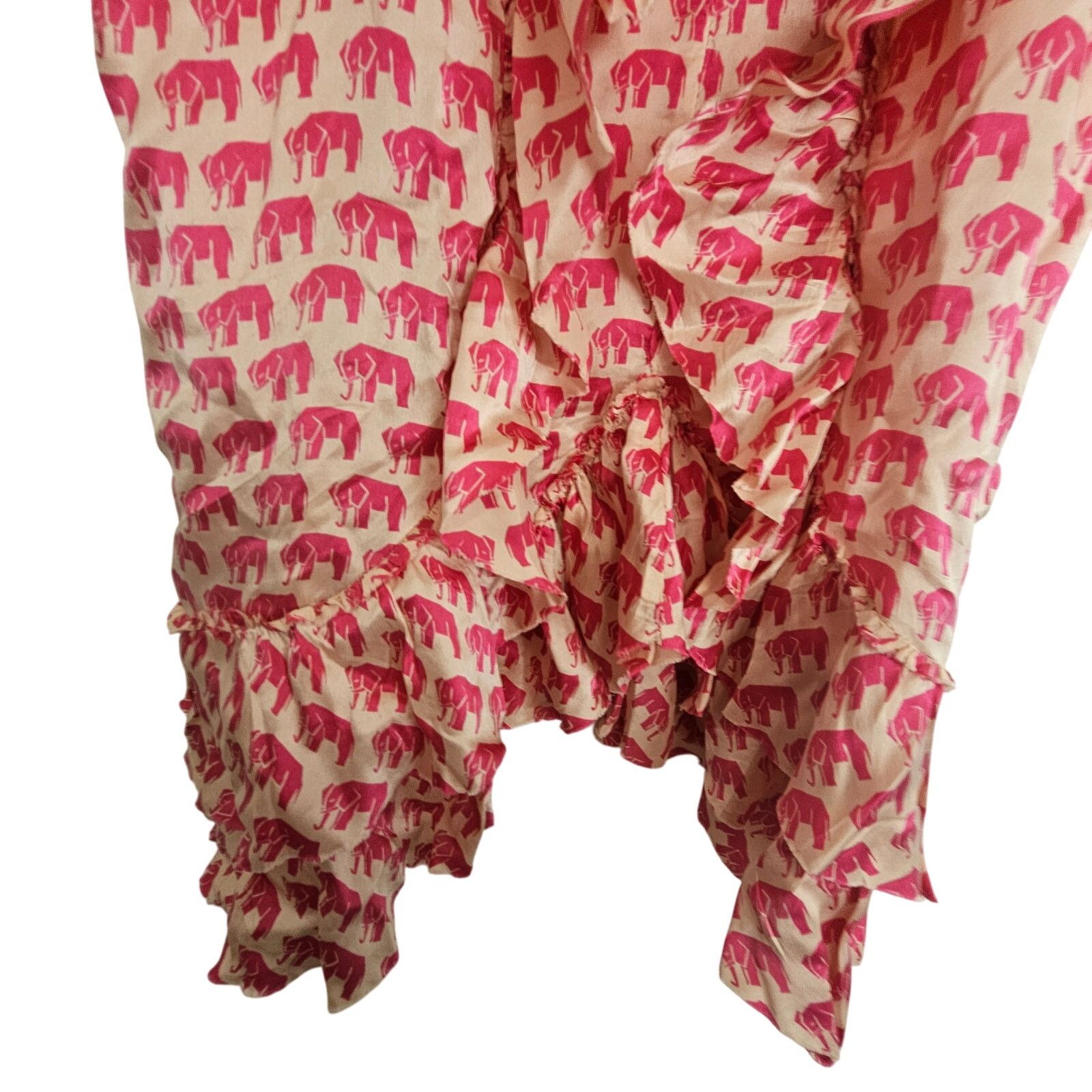 Banana Republic Banana Republic Womens Silk Ruffle Elephant Print Tank S Size S / US 4 / IT 40 - 3 Thumbnail