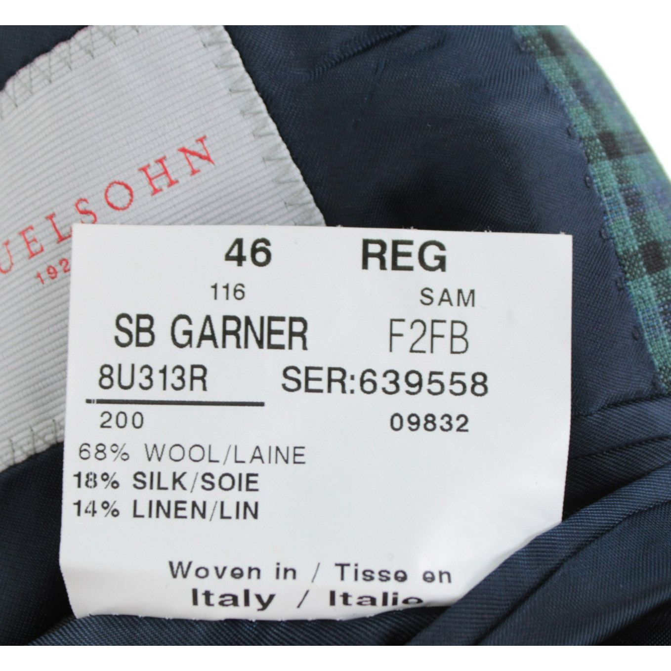 Samuelsohn Samuelsohn Sport Coat Size 46 Regular US in Green Size 46R - 8 Thumbnail