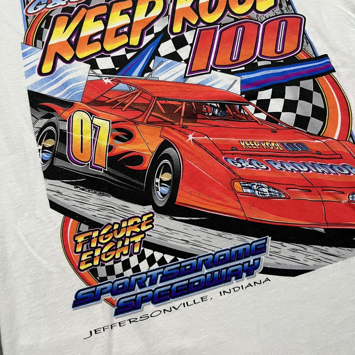 Vintage VTG Keep Kool 100 Sportsdrome Speedway Figure Eight Racing T Size US L / EU 52-54 / 3 - 4 Thumbnail