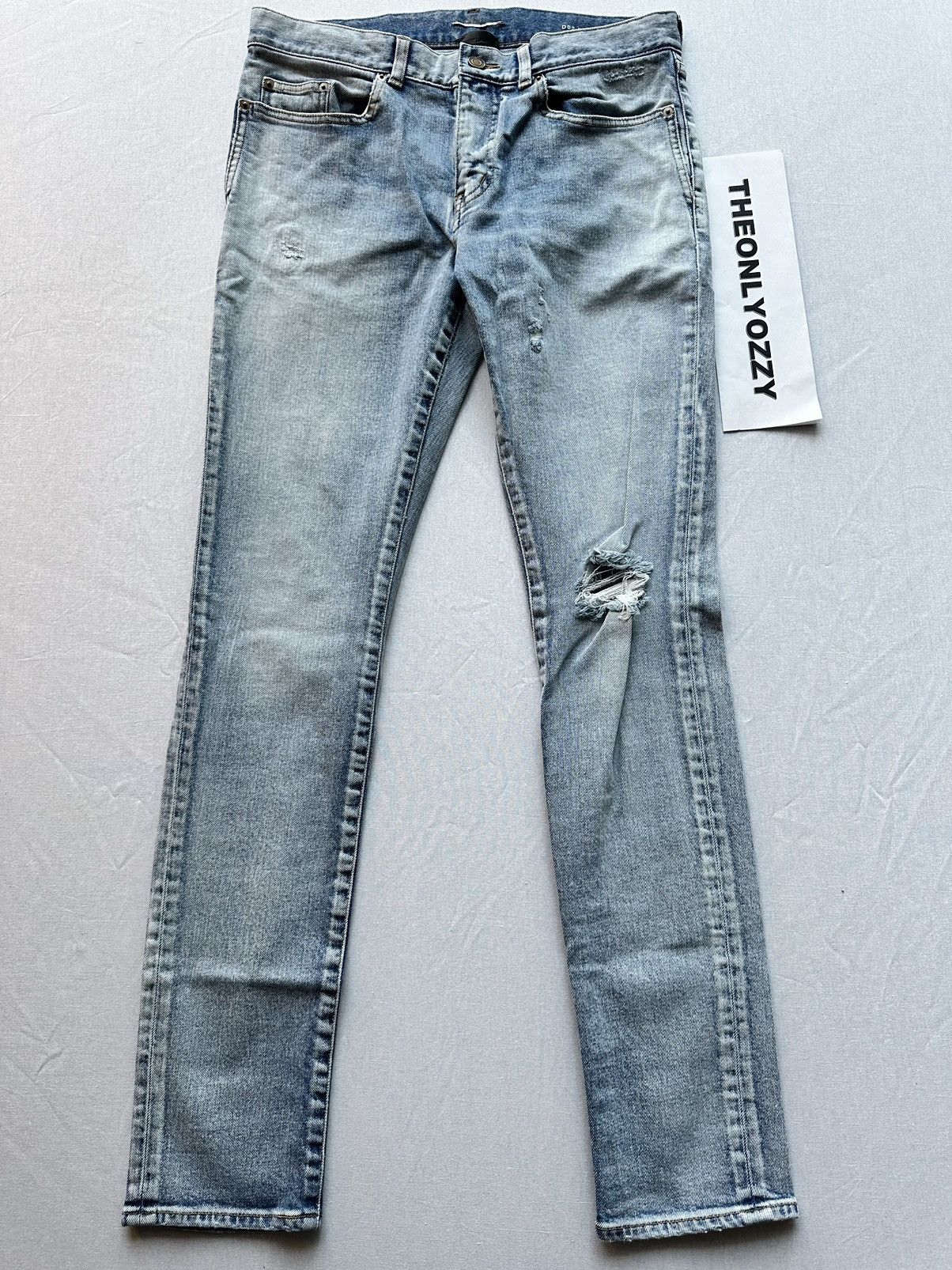 image of Saint Laurent Paris 2021 Saint Laurent Santa Monica Blue Jeans D02 Skinny Size 32, Men's