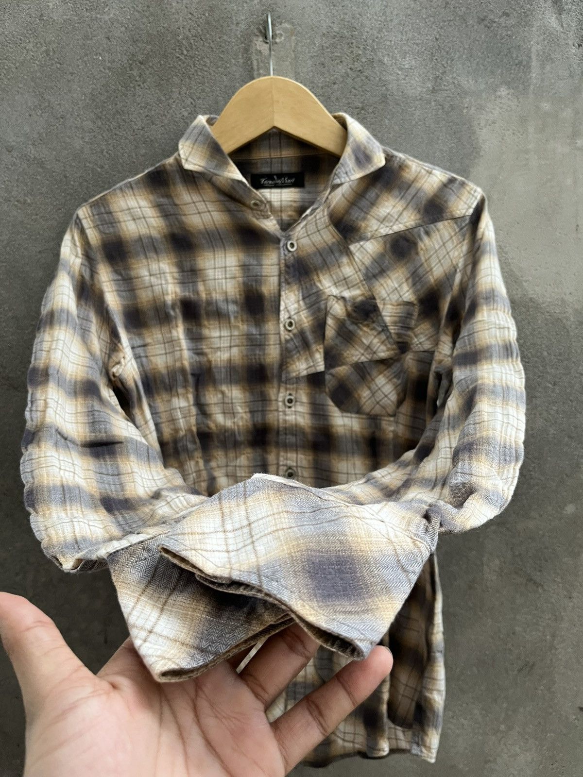 Tornado Mart Distressed Plaid Shirt – Tornado Mart Style Size US L / EU 52-54 / 3 - 6 Thumbnail