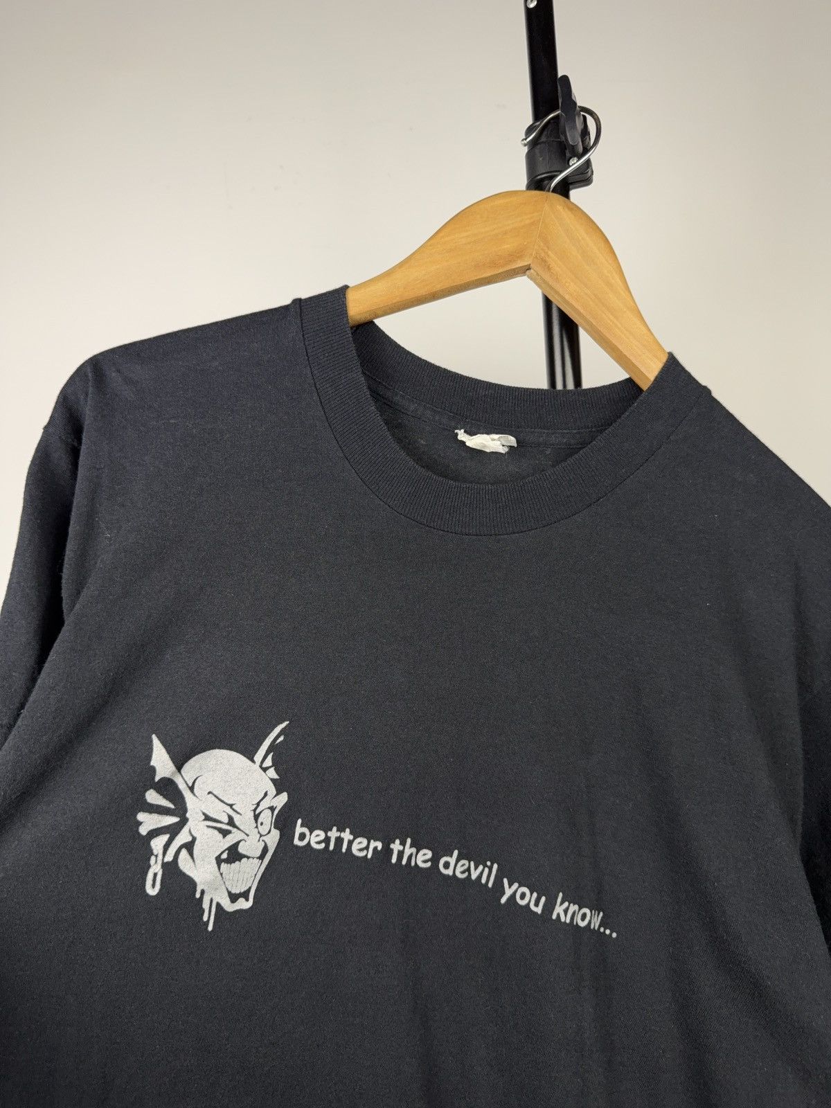 Vintage 90s Vintage Gothic “Better The Devil You Know” Darkwear Tee Size US M / EU 48-50 / 2 - 4 Thumbnail