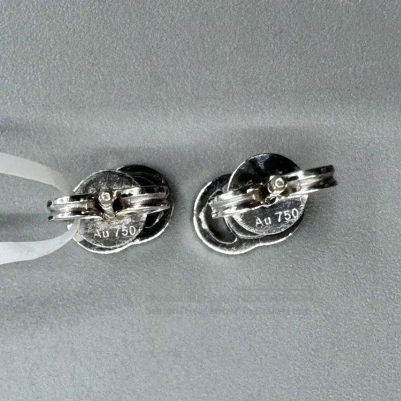 Gucci Gucci 18K White Gold Running Double G Studs Size ONE SIZE - 2 Thumbnail
