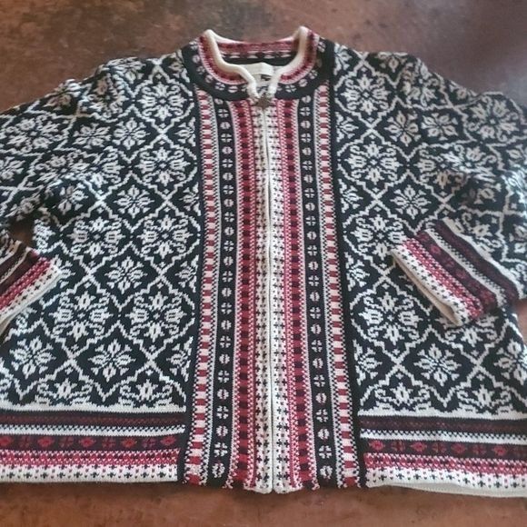Vintage Appleseed's Vintage Wool Fair Isle Sz XLP Cardigan Sweater Size XL / US 12-14 / IT 48-50 - 2 Thumbnail