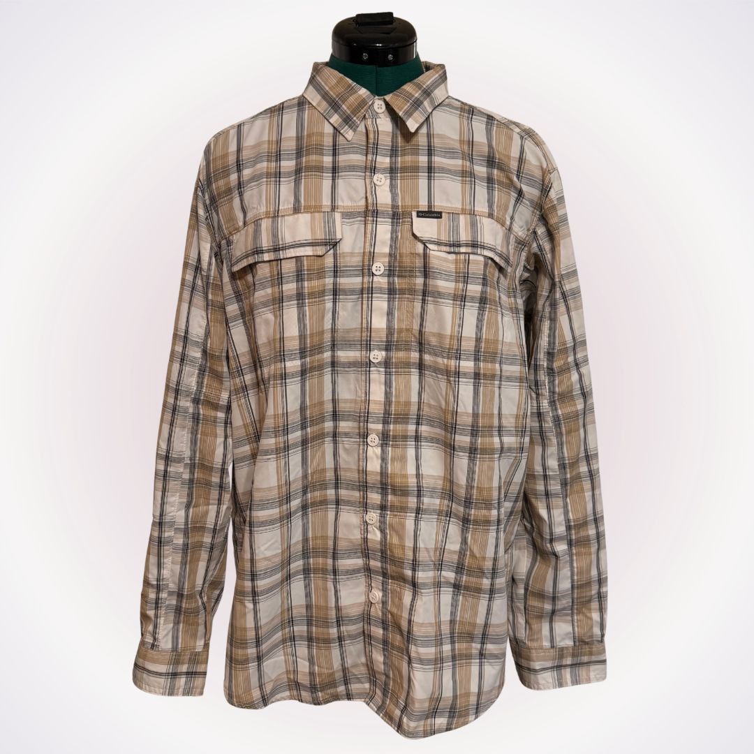 Columbia Columbia Tan Plaid Omni-Shade Button-Up Shirt | Sz M Size US M / EU 48-50 / 2 - 1 Thumbnail