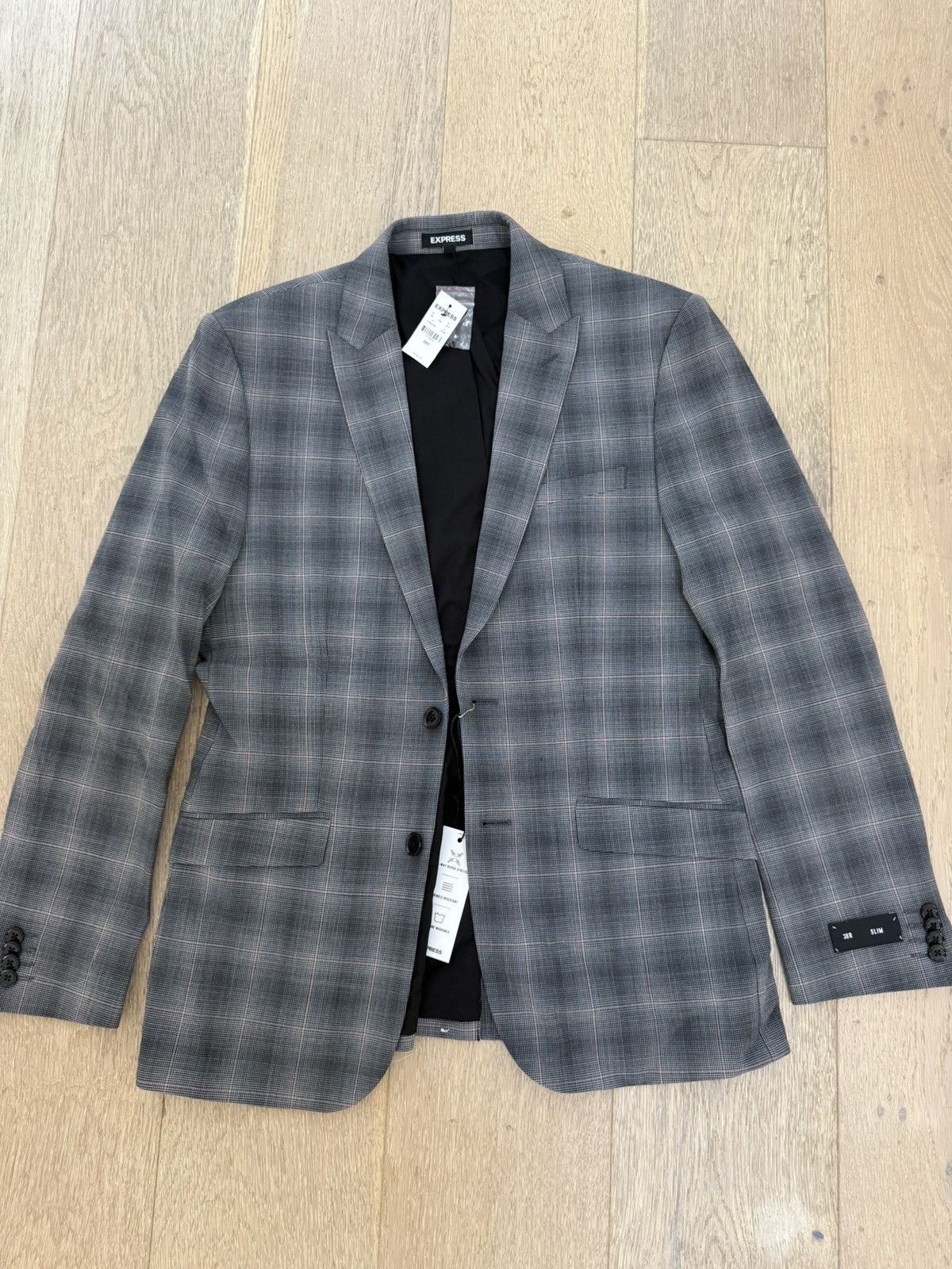 Express Express Slim Navy Wool Blend Suit Jacket 38R Size 38R - 1 Thumbnail