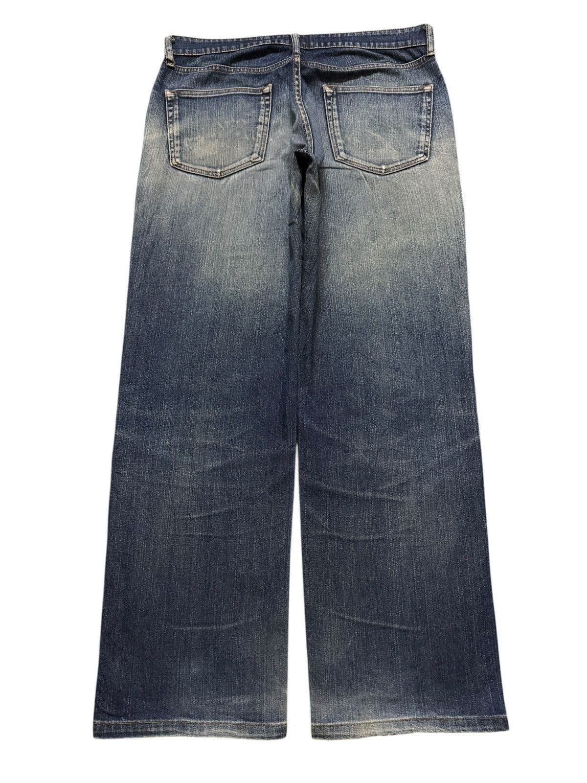 Uniqlo Vintage Y2K Japanese Uniqlo Mud Wash Distress Wide Leg Baggy Size US 33 - 2 Thumbnail