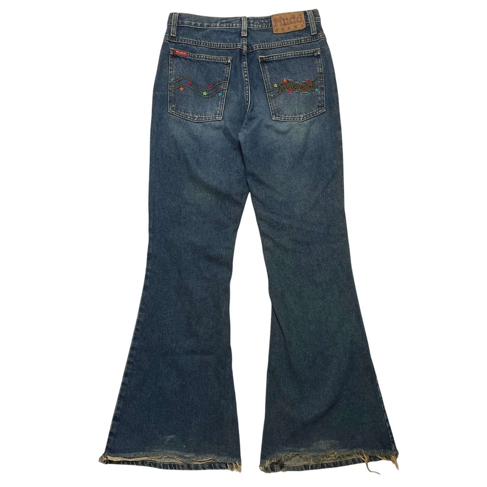Vintage VTG Y2K Mudd Jeans Dark Wash Embroidered Bell Bottom 29x32 Size 29" - 1 Thumbnail