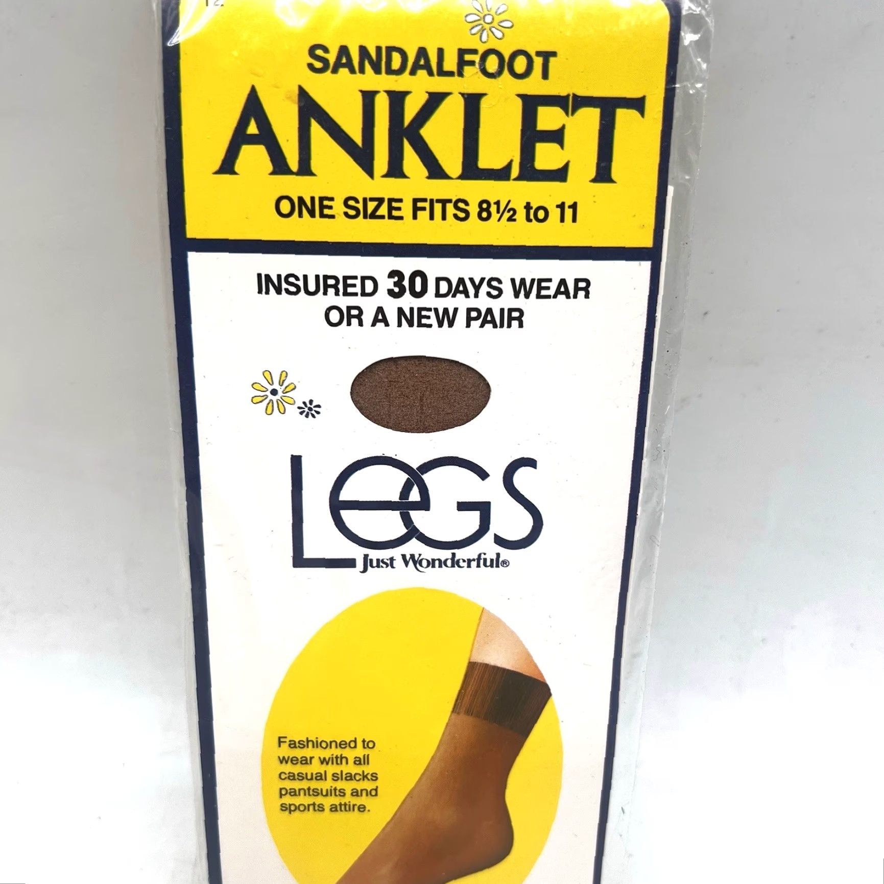 Vintage VINTAGE Legs Sandalfoot Anklet Nylons 6 Pair Size 12 Brown 1977 1970s Secretary/Geek Mens Womens Boys Girls Size ONE SIZE - 4 Thumbnail