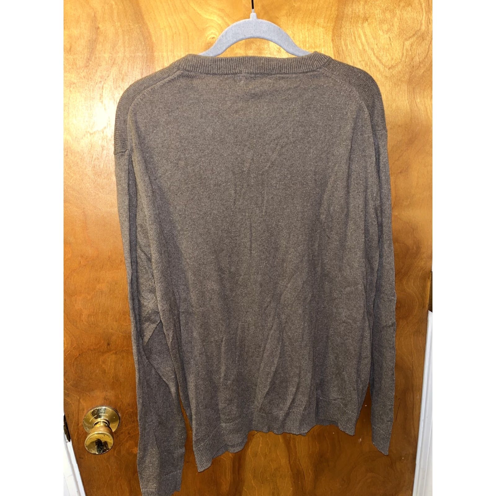 J.Crew VINTAGE J.CREW Mens Large Sweater Long Sleeve V-Neck Pullover Knit Cashmere Cotton Brown 90s Classic Preppy Size US L / EU 52-54 / 3 - 3 Thumbnail