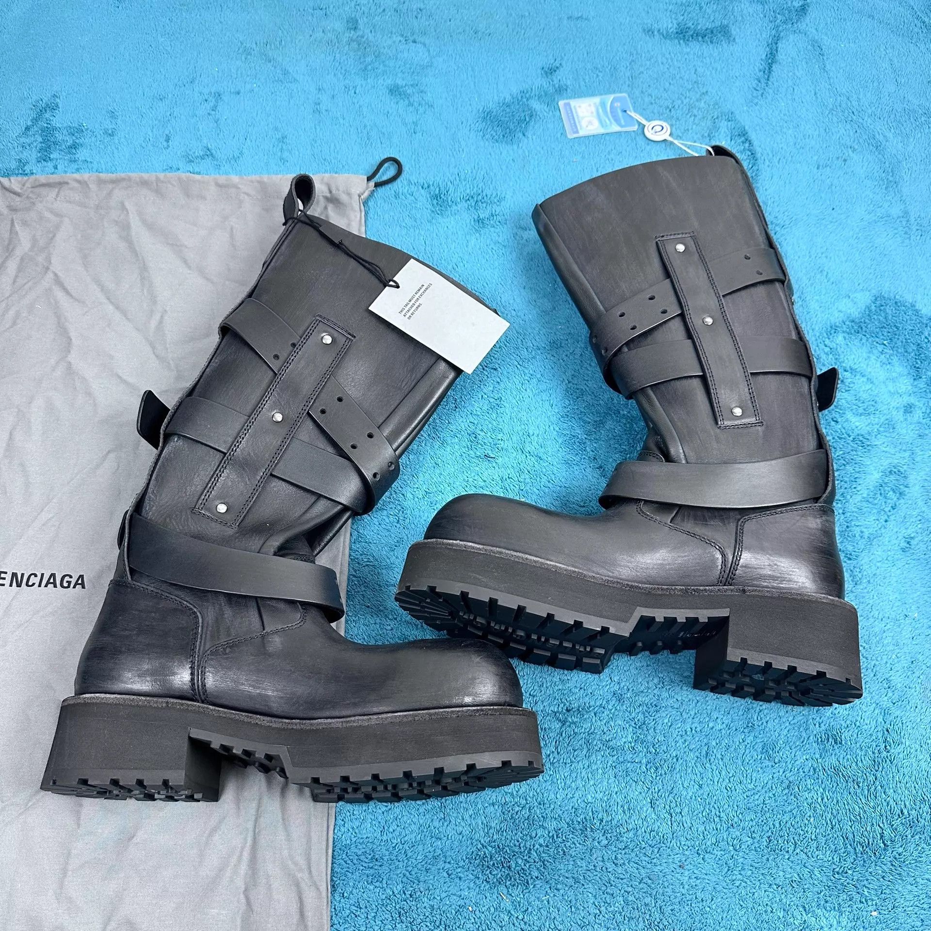 Balenciaga Balenciaga Vebom Calf Knee-High Buckle Boots Black 38 Size US 7.5 / IT 37.5 - 3 Thumbnail