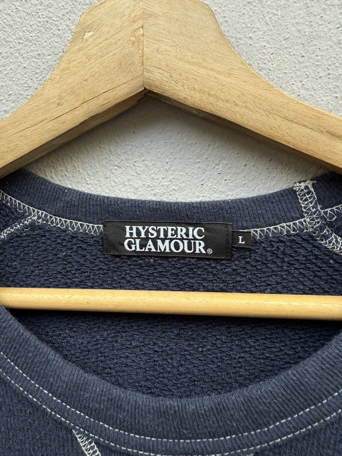 Hysteric Glamour HG Sexy/Nudes Lady Indigo Blue Contra Stitch "L" Sweatshirt Size US L / EU 52-54 / 3 - 3 Thumbnail