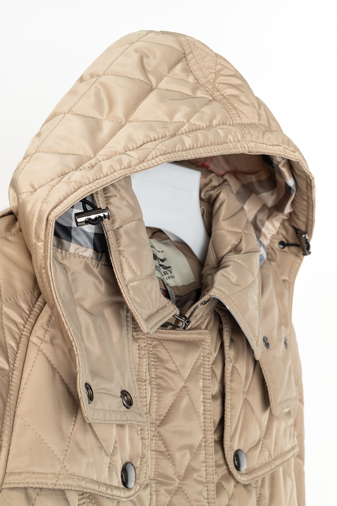 Burberry Burberry Tan Quilted-Taffeta Belted Hooded Jacket Size M / US 6-8 / IT 42-44 - 9 Thumbnail