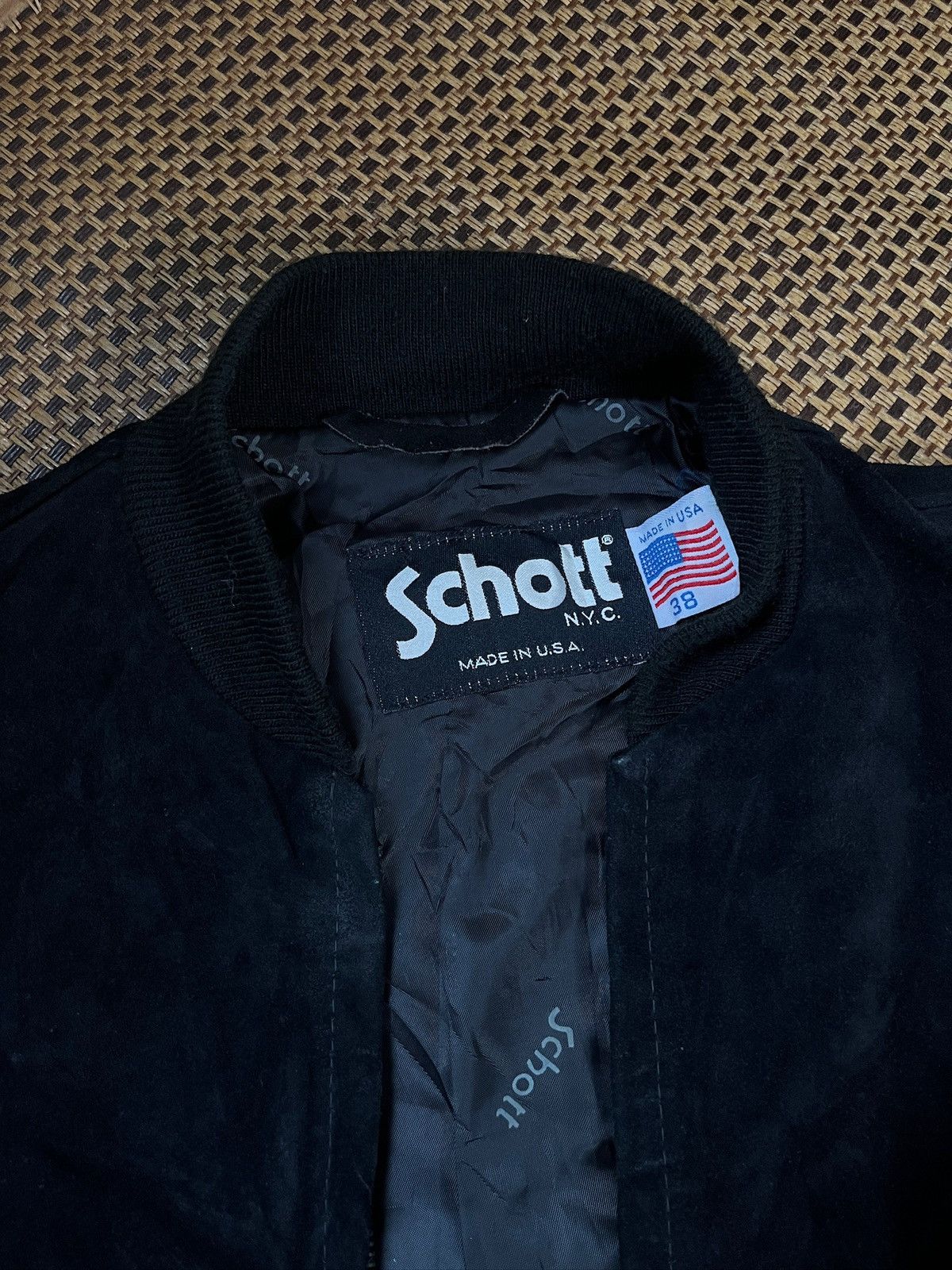 Schott Vintage Schott NYC Suede Leather Bomber Jacket Size US L / EU 52-54 / 3 - 6 Thumbnail
