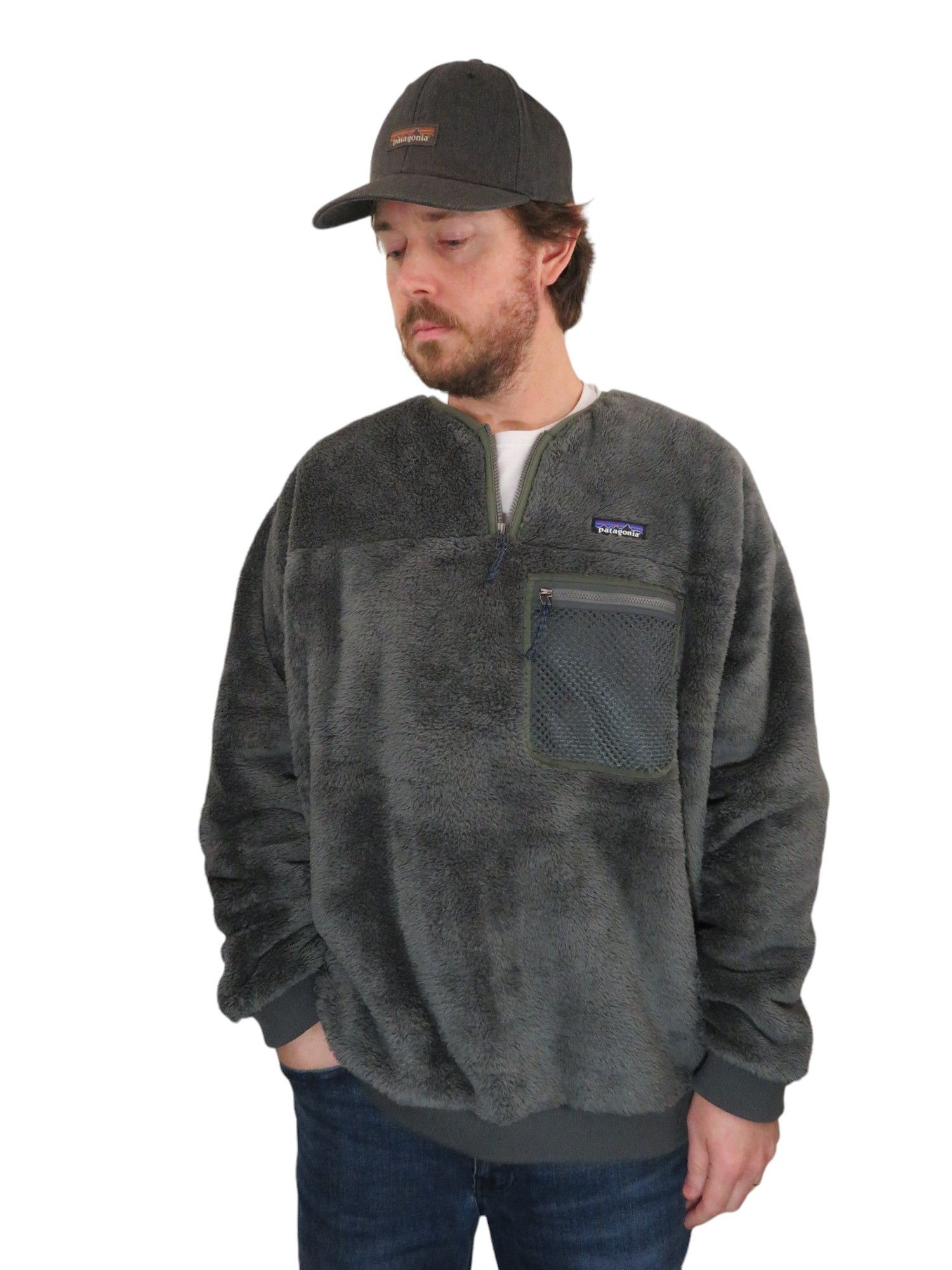 image of Outdoor Life x Patagonia Deep Pile Retro X Thick Fuzzy Fleece Jacket XL in Grey, Men's