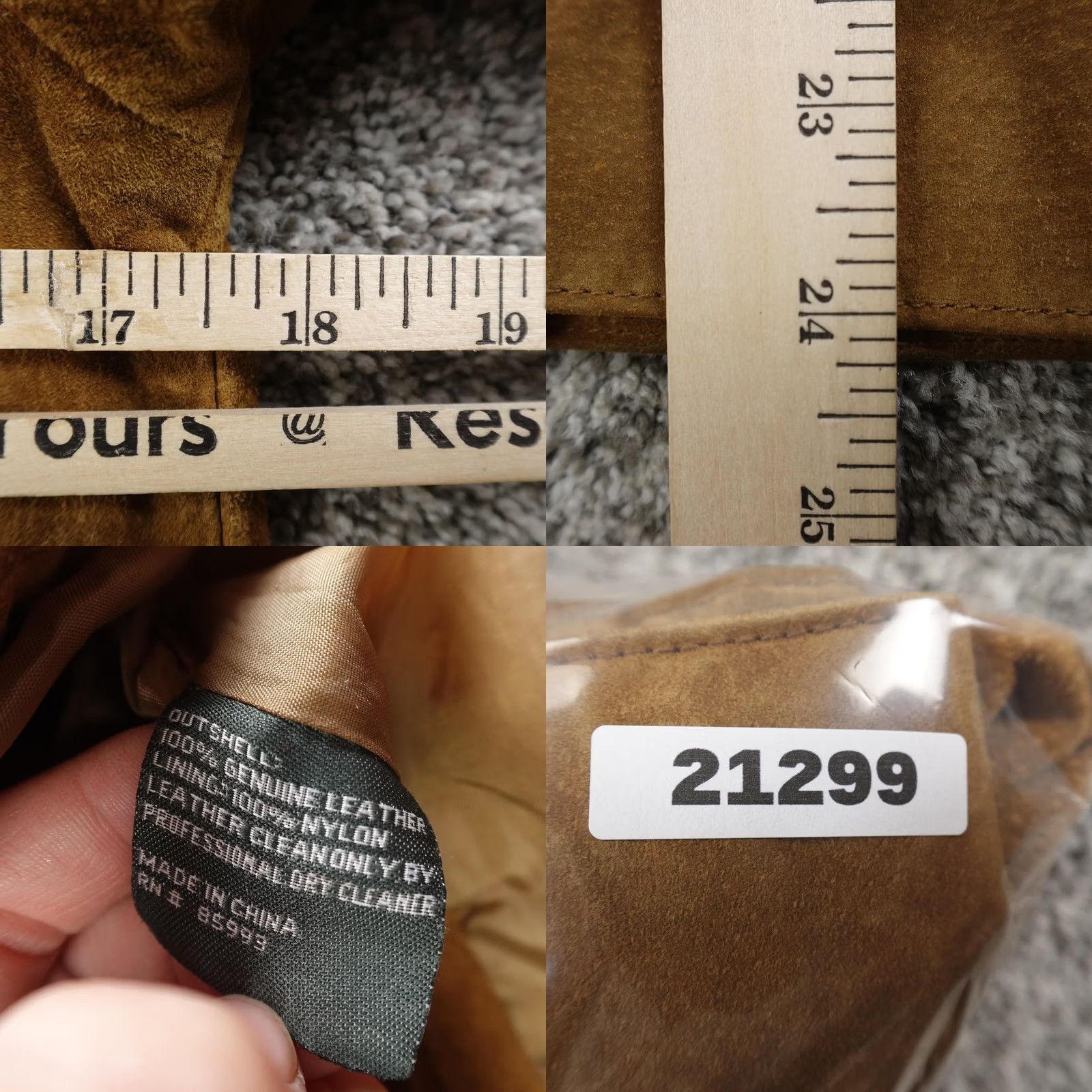 Vintage Leather Jacket Womens PS Brown Suede Button Front Shacket Coat Lined Top Size S / US 4 / IT 40 - 8 Thumbnail