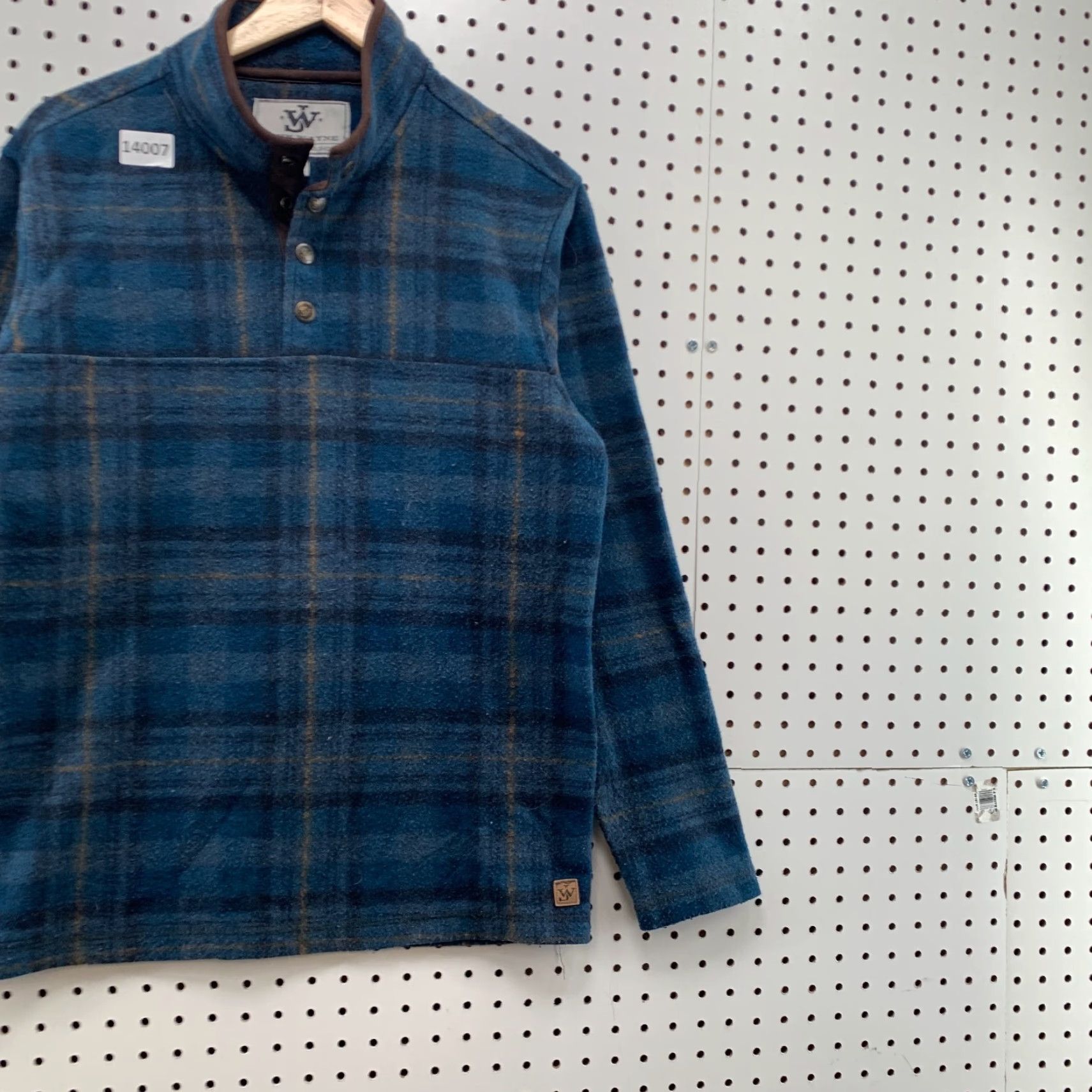 Vintage John Wayne Woolly Fleece Blue Plaid Henley Pullover Shirt Jacket Size Small Size US S / EU 44-46 / 1 - 3 Thumbnail