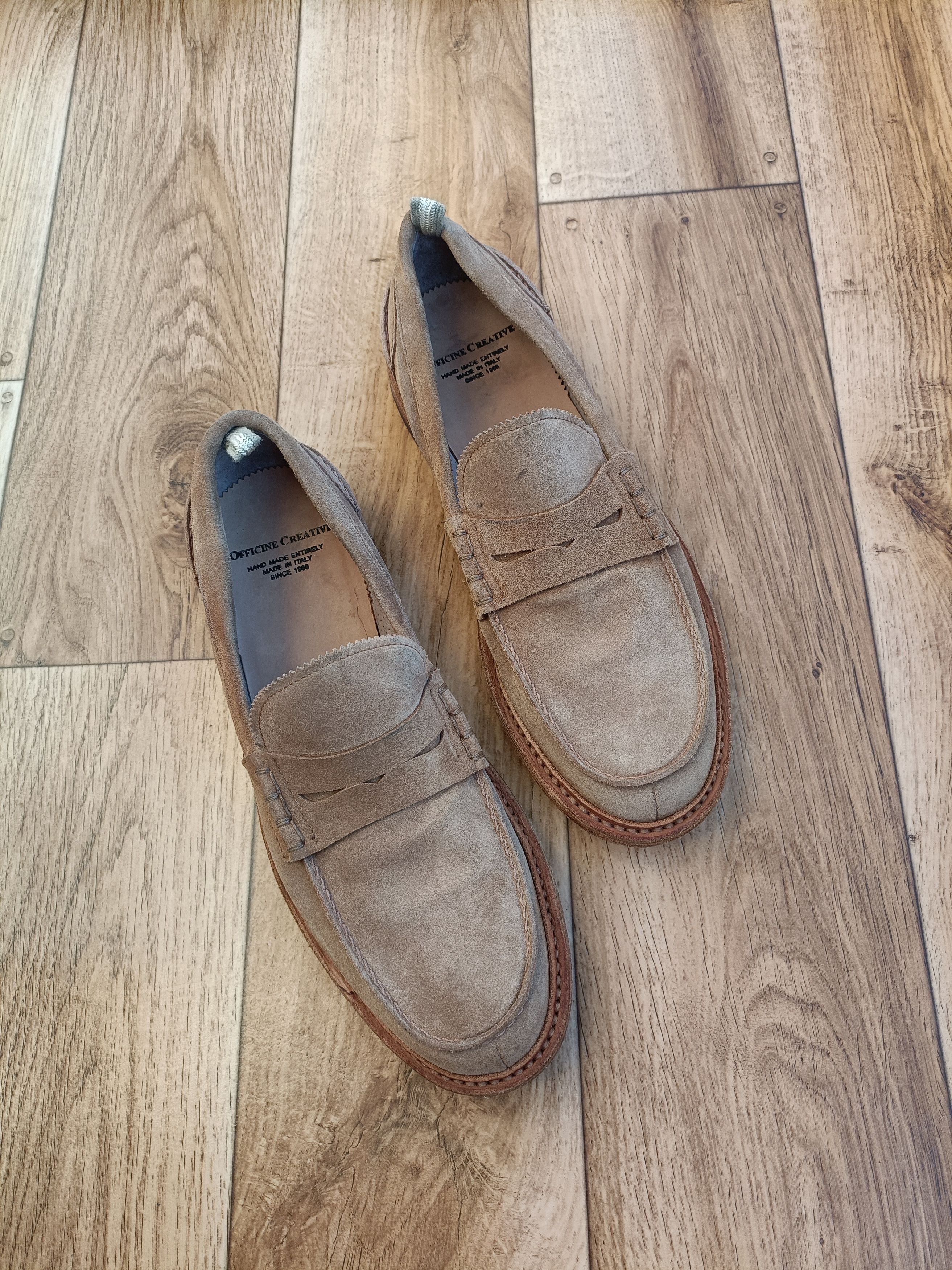 Officine Creative Officine Creative SAX 001 Taupe Suede Loafers Size US 9 / EU 42 - 3 Thumbnail