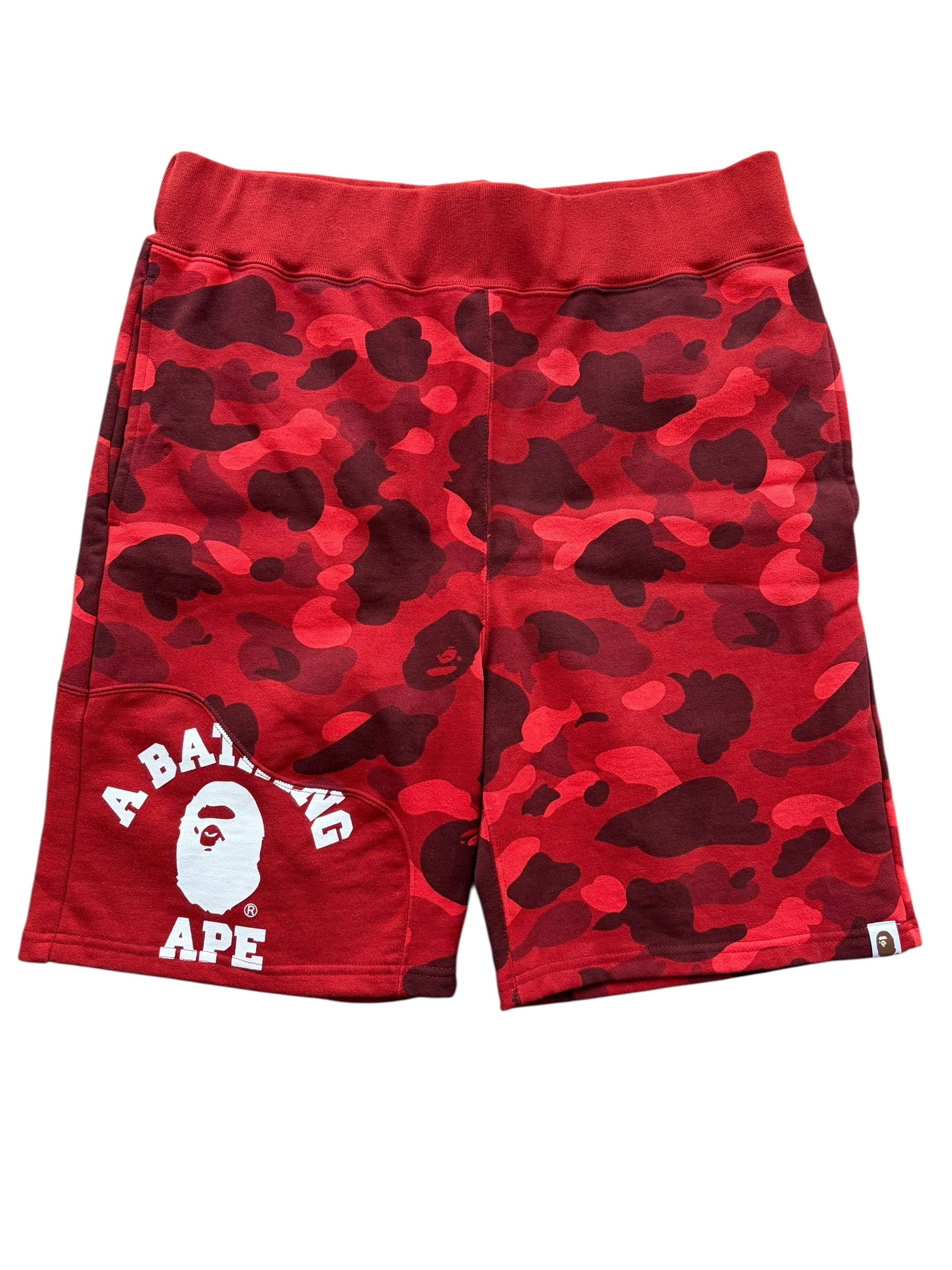 Bape Bape Red Camo White College Logo Shorts Size US 34 / EU 50 - 1 Thumbnail