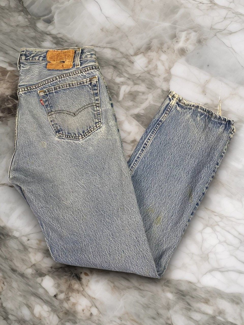 Levi's vintage levis 501 distressed denim nice design Size US 34 / EU 50 - 1 Thumbnail