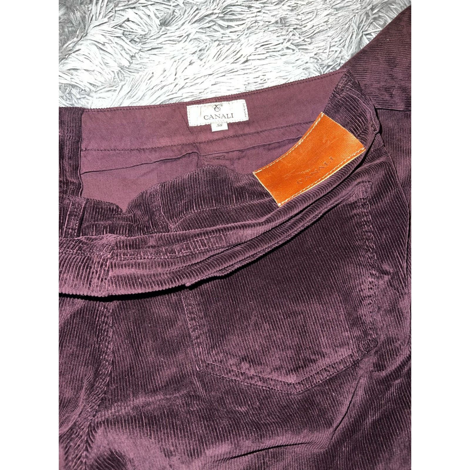 Canali Cordoroy Canali Men's Dark Red Pants Size 56 X Eu Size US 40 / EU 56 - 9 Thumbnail