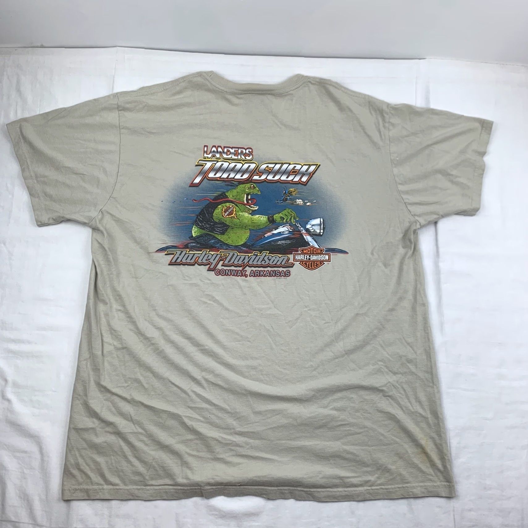Harley Davidson Harley-Davidson T-Shirt Adult 2XL Tan Khaki Conway Arkansas Biker Motorcycle Shirt Mens Size US XXL / EU 58 / 5 - 7 Thumbnail