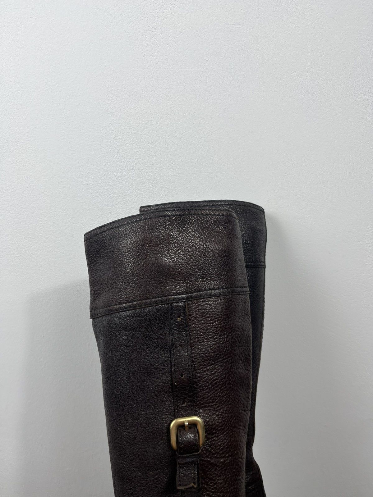 Prada Prada Brown Leather Knee High Boots Block Heel Vintage EU 36 Size US 5 / IT 35 - 12 Thumbnail