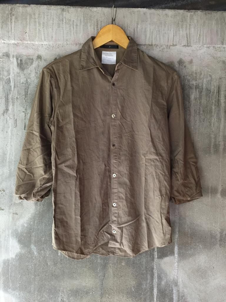 image of Julius Ss06 Button Up Shirt in Brown, Men's (Size Small)