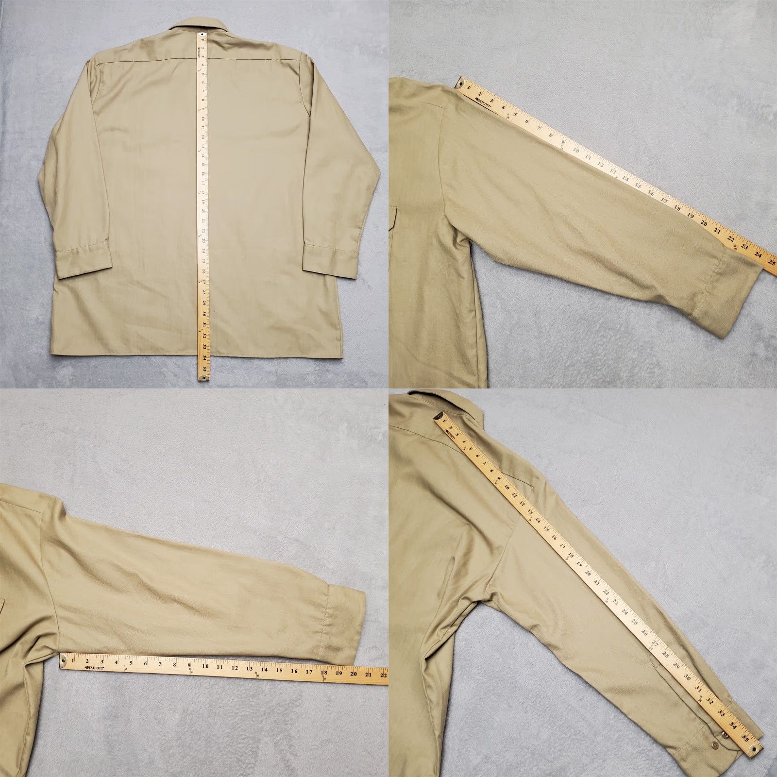 Dickies VINTAGE Dickies Shirt Mens 2XL Beige Herringbone Twill Workwear Long Sleeve Button-Up Solid MENS Size US XXL / EU 58 / 5 - 8 Thumbnail
