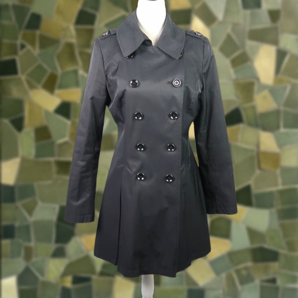 Vintage Via Spiga Peacoat Jacket Black Double-Breasted Button Small Womens Jacket Size S / US 4 / IT 40 - 1 Thumbnail
