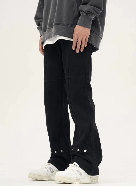 Japanese Brand × Jean High Street Button Hip Hop Straight Flared Jeans Size US 32 / EU 48 - 2 Thumbnail