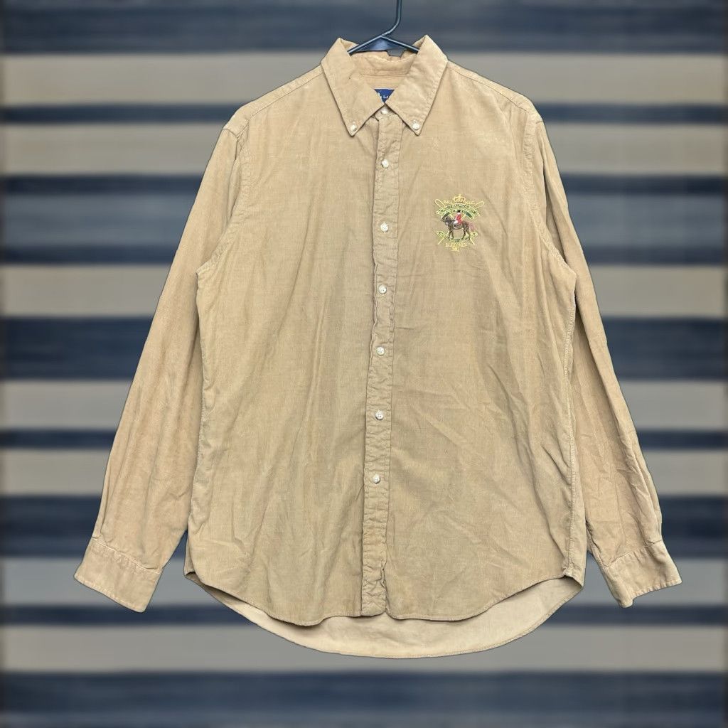 Polo Ralph Lauren Polo Ralph Lauren Shirt Mens M Corduroy Beiges 54 in Chest Button-Up Collared Crest Logo 90s Vintage Casual Classic Polo Ralph Lauren Size US M / EU 48-50 / 2 - 1 Thumbnail
