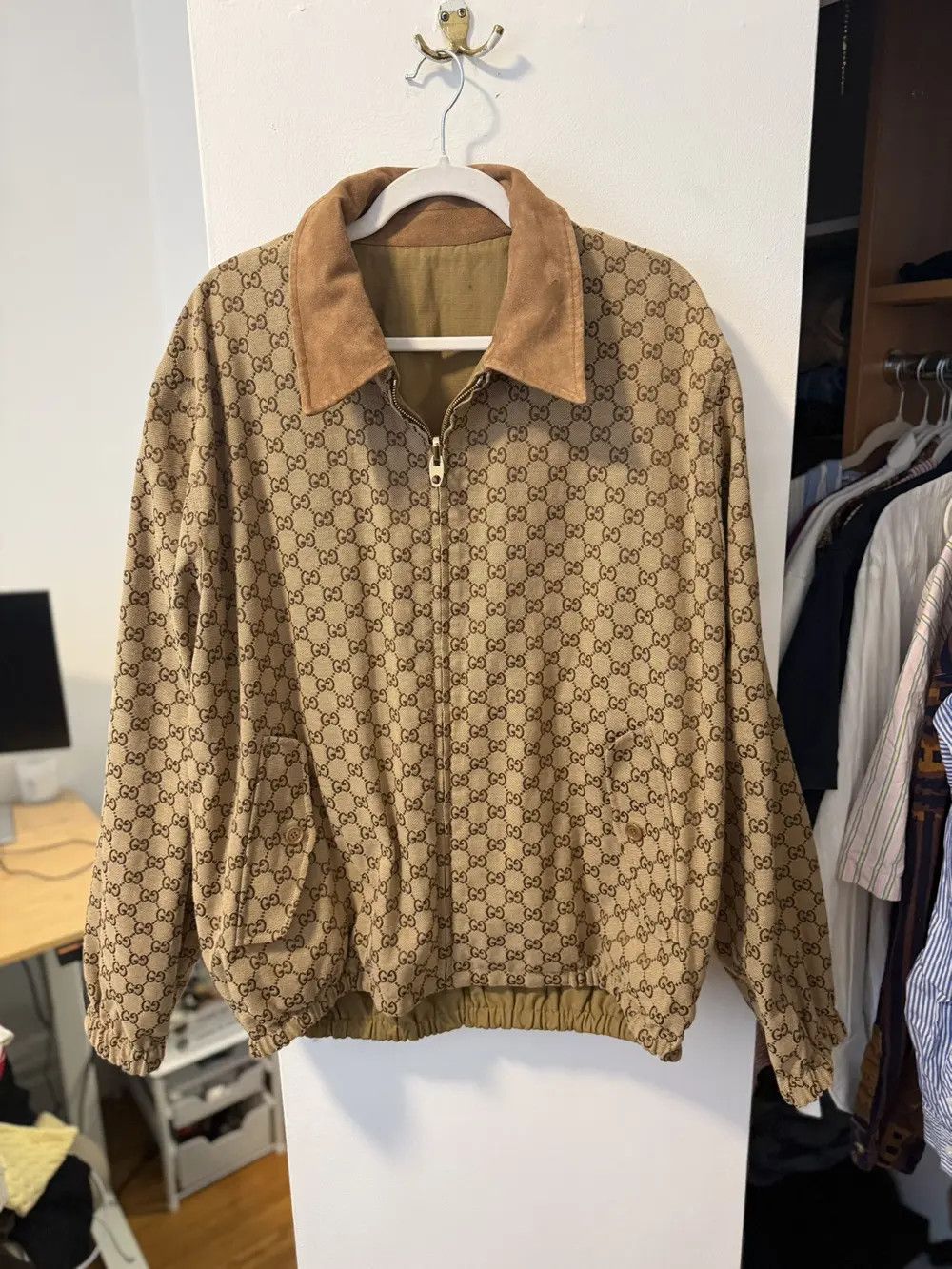 Gucci Gucci Reversible GG Jacket 'Light Brown' Size US L / EU 52-54 / 3 - 1 Thumbnail
