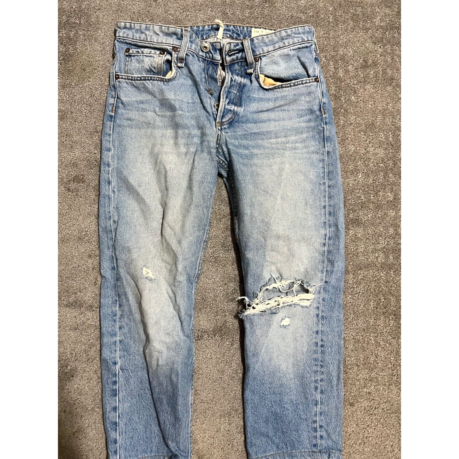 Rag & Bone VINTAGE Rag & Bone Jeans Women's 24 Boyfriend Mid-Rise Denim Blue 90s casual Girls Size 42" / US 20 - 3 Thumbnail