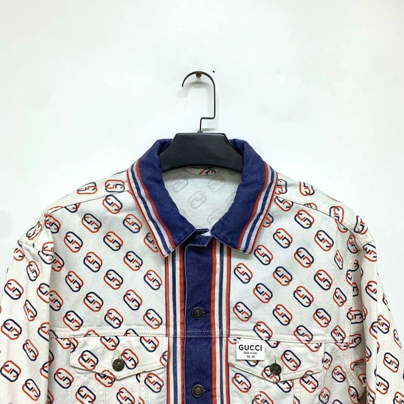Gucci Gucci Locked double G full-print denim jacket 2503-Nextarro Size US M / EU 48-50 / 2 - 5 Thumbnail