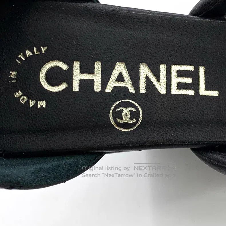 Chanel Chanel Black diamond check metal logo slope heel high-heel Size US 5.5 / IT 35.5 - 8 Thumbnail