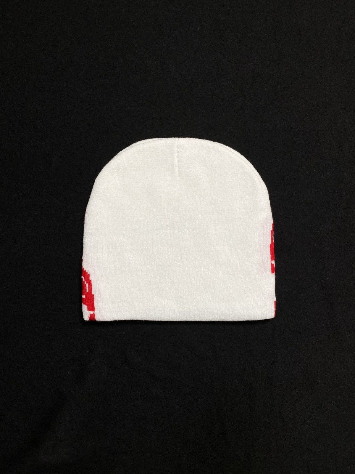 Japanese Brand Rare Skeleton Graphic design No Cuff Knit White Beanie OS Size ONE SIZE - 6 Thumbnail