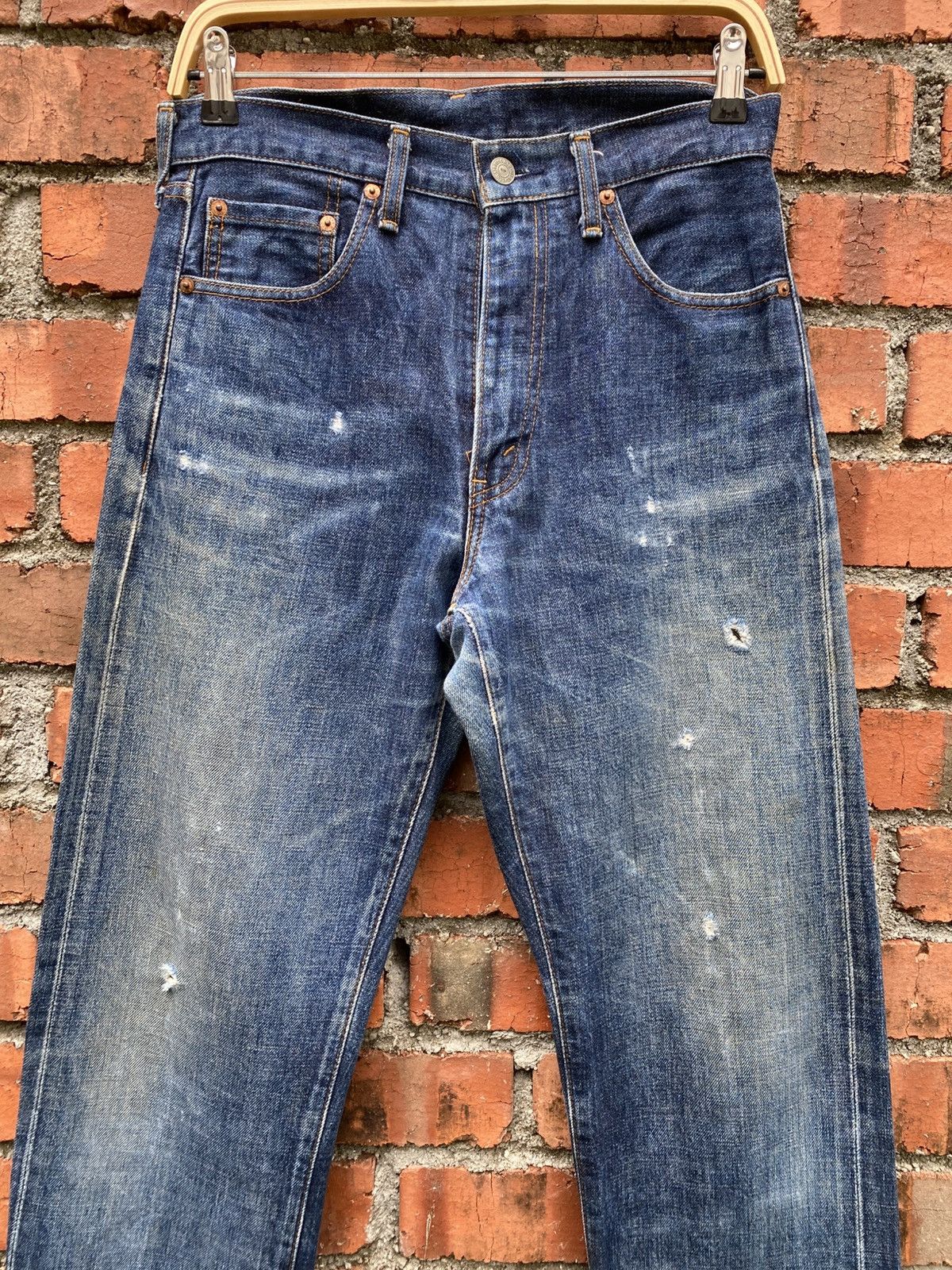 Levi's Vintage Clothing W29x32 Vintage levi's 502 big E redline denime distresed Size US 29 - 7 Thumbnail