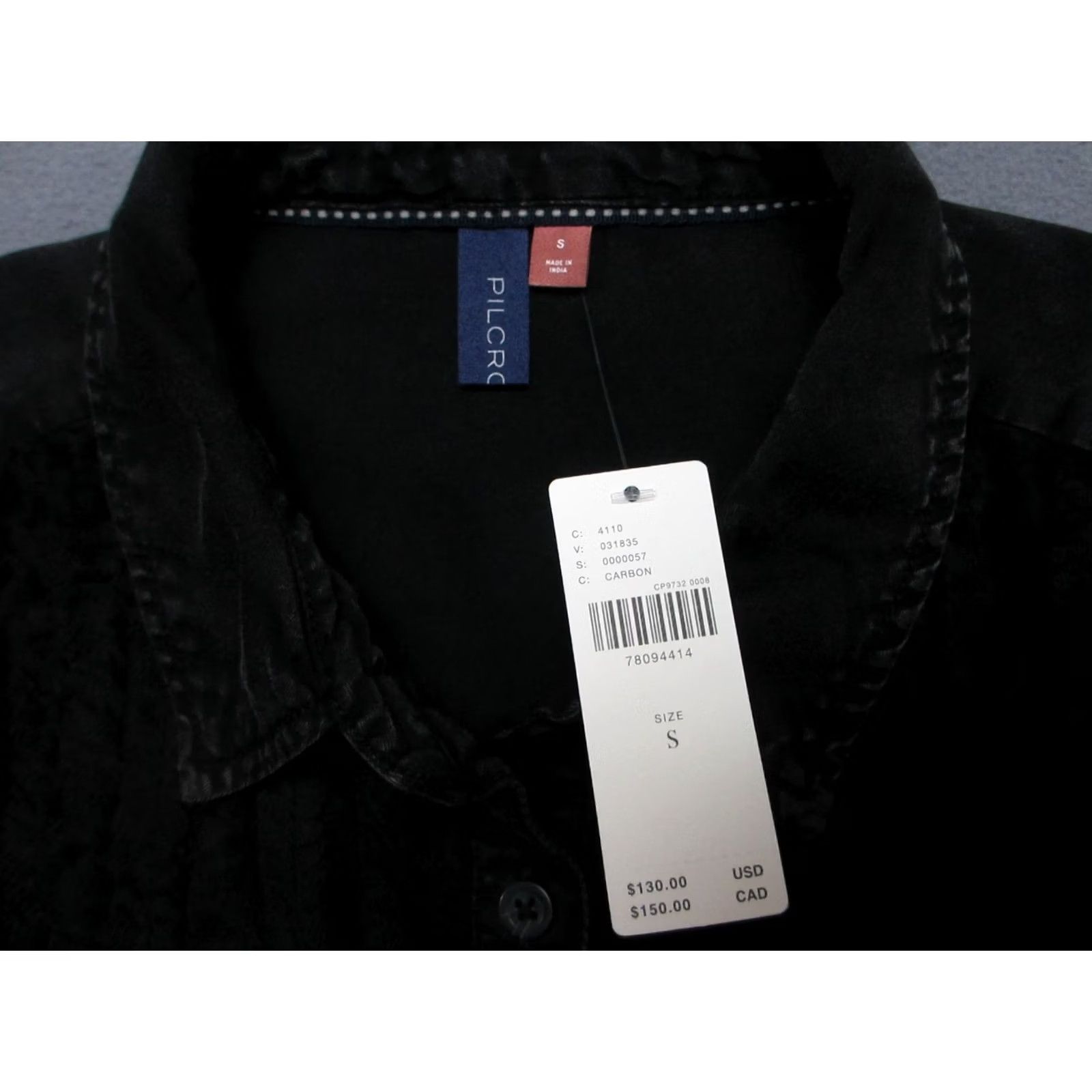 Anthropologie VINTAGE Anthropologie Pilcro Blouse Top Women's S Black Ruffle Front Button Down Size S / US 4 / IT 40 - 4 Thumbnail