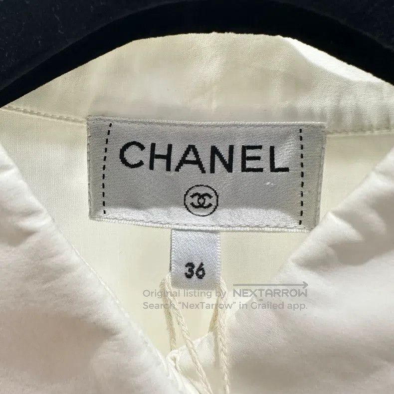 Chanel Chanel 22A ruffled diamond button long-sleeved shirt Size XS / US 0-2 / IT 36-38 - 3 Thumbnail