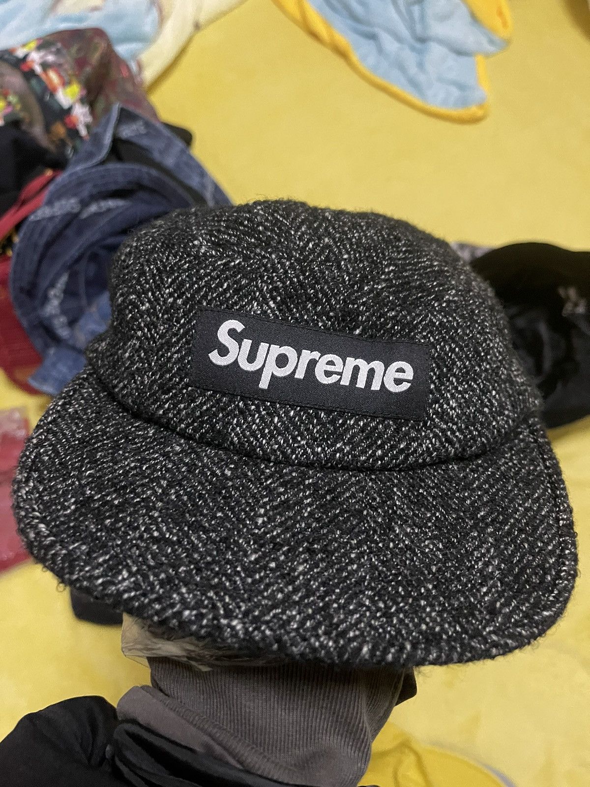 Supreme Supreme wool camp cap herringbone fw18 Grailed