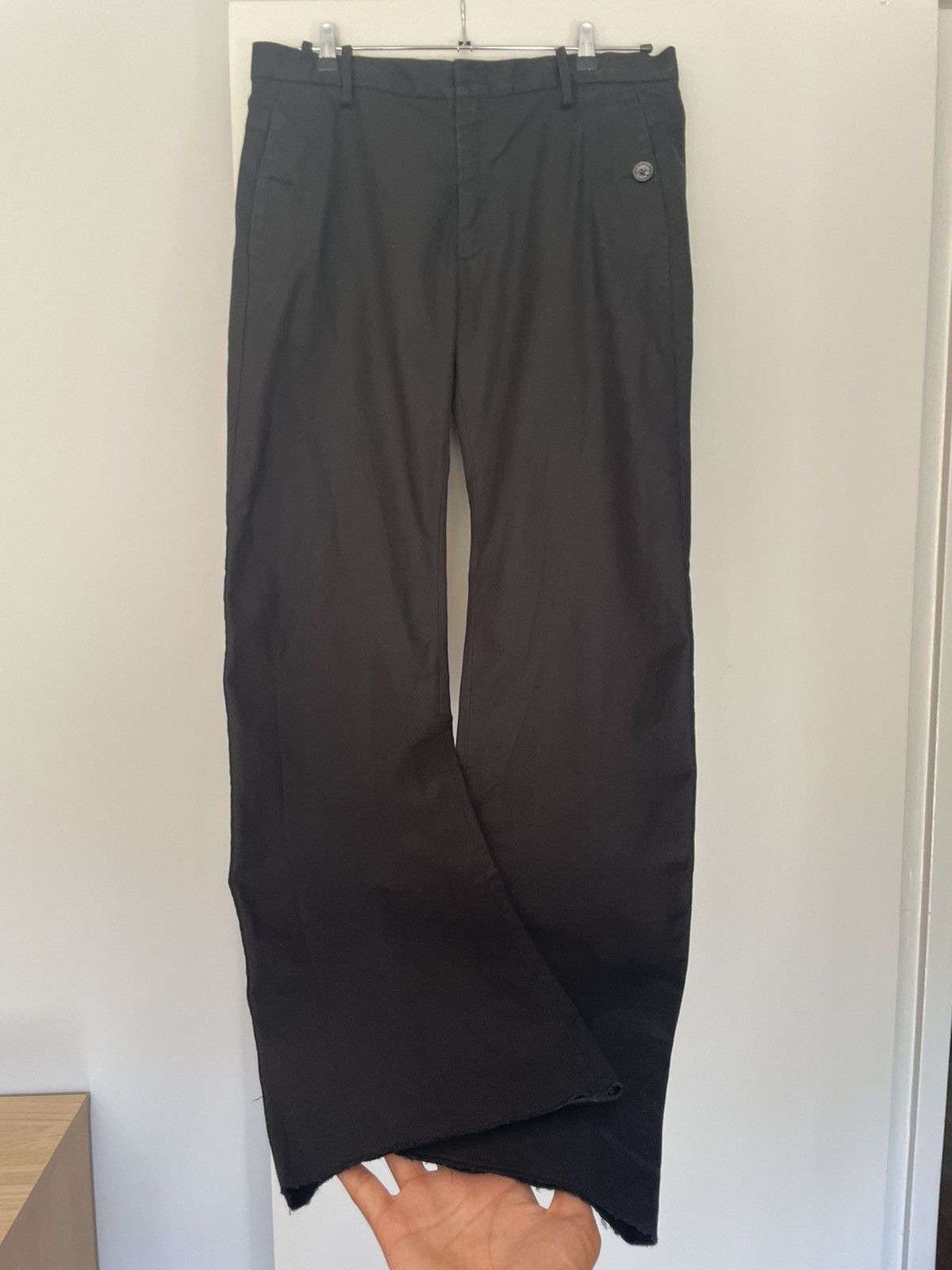 image of Alexander Mcqueen 2000S Low Waisted Black Cotton Pants, Men's (Size 34)