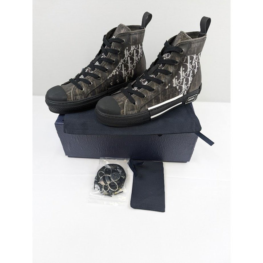Dior o1rshd1 B23 Oblique High-Top Sneakers in Black / White Size US 12 / EU 45 - 21 Thumbnail